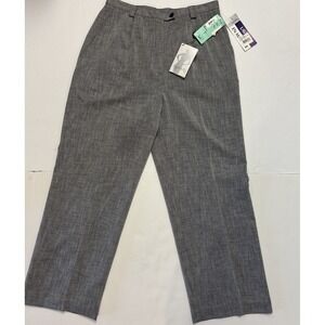 Ingenuity Womens Vintage Black White Gray Tweed Look Dress Pants Size 10